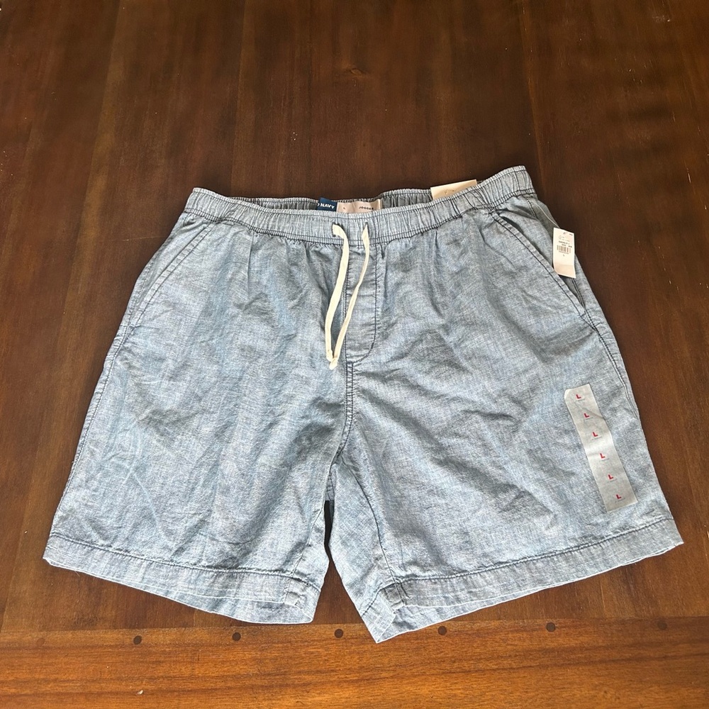 Men’s light Blue Drawstring Casual Shorts L